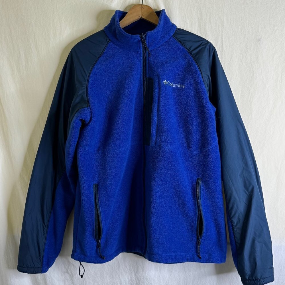 Columbia Interchange Men's Jacket Blue with Black Accents Full Zip Size L *